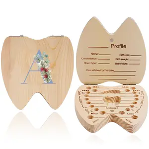 Wooden Tooth Collector Box for Kids, Keepsake Storage for Milk Teeth, Baby Memories Organizer, Unique Gift Idea for Children