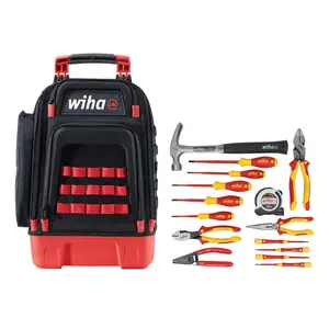 Wiha Tools 91870 Apprentice Electrician's Insulated Tool Kit in Heavy Duty Backpack, 16 Pc.