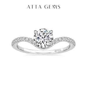 Women's D-Color 3.0CT Round Cut Artificial Moissanite Solitaire Engagement Ring, Jewelry Ring for Birthday, Wedding Gifts (R055), Solitaire Ring summerwins,summerwins