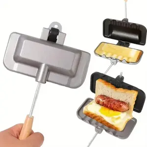 Dual-Sided Non-Stick Luxury Sandwich Grill Easy Cooking Panini Press with Detachable Handle for Sandwiches Pancakes and More