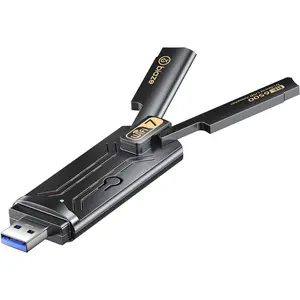 WiFi 7 Wireless Network Card, Plug and Play Without Removing Host, USB 3.0, Total Speed 6500Mbps, Tri-Band Wireless, Driver Included, Windows 10/11 Compatible.