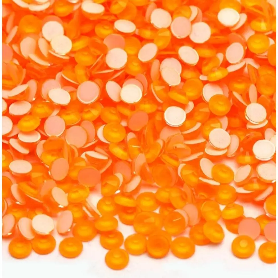 Neon Orange Glass Rhinestones