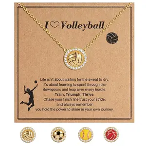 Baseball/football/volleyball/basketball Necklace Gift for Girls, Sports Pendant Necklace for Teenage Women, Perfect Birthday Present