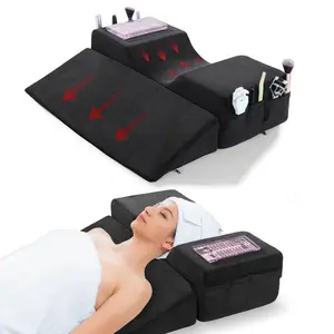 Lash Pillows for Eyelash Extensions  and Comfortable  Memory  Eyelash Pillow for  and  Support Pillow Side Pockets can be Placed Tools,Easy to Graft Eyelashes(Black)