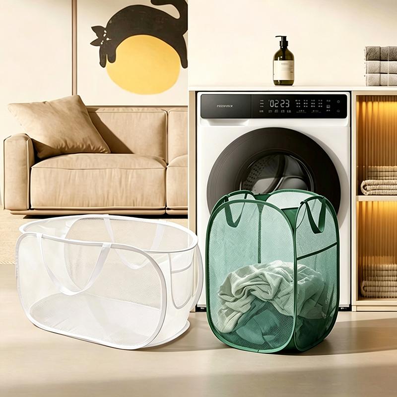 2PCS Closet storage baskets, large-capacity laundry baskets, lightweight foldable laundry baskets, breathable, odor-resistant mesh laundry baskets, office storage baskets, bathroom laundry baskets, Mother’s Day gifts