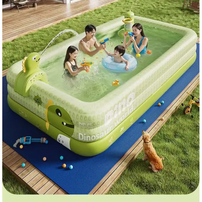 1PC, large family inflatable cartoon monster design swimming pool-durable PVC material, portable and space-saving, very suitable for family backyard summer entertainment, inflatable swimming pool, Kiddie Pool