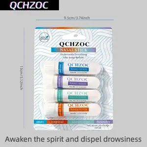 QCHZOC Nose Patch: Liberate Your Nose | Essential Oil Aromatherapy Inhaler with Fresh Peppermint and Eucalyptus Fragrance Portable Non Drug Nose Patch, 4-pack, Awakens Spirit, Dispels drowsiness, and Restores Sensory Vitality