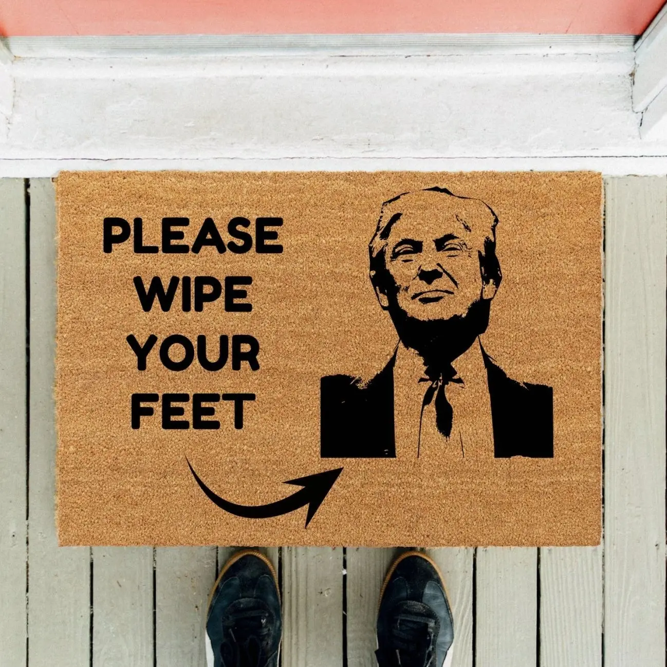 Wipe Your Feet Here Trump Doormat: Funny Welcome Mat