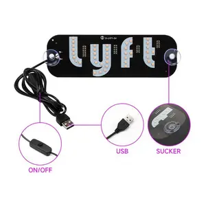 USB LED Car Windshield Light Sign with Suction Cups - Adjustable Brightness Taxi Sign for Dashboard, Easy Installation Universal Car Accessories with USB Plug for Cars, Trucks, SUVs