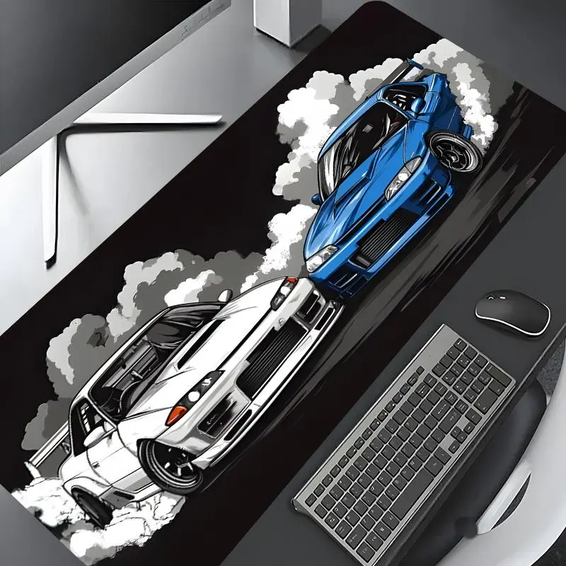 Drifting Racing Cars Pattern Mouse Pad, Rectangle Gaming Mouse Pad, Non-slip Rubberized Rubber Pad, Aesthetic Desktop Decoration Protective Pad for Laptop, Desktop Computer Games, Gaming Mousepad, Mouse Mat, Mouse Pads for Desk