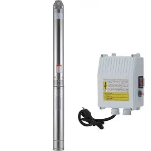 Submersible Pump Deep Well Pump - Stainless Steel 2HP, 220V, 33GPM Flow, 400ft Head, and 33ft Cord.