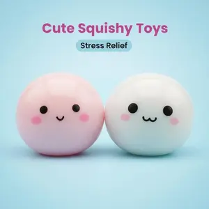 2pc Fun Stress Relief Soft Mochi Balls, Squishies, Highly Elastic, Change Color, Handmade, Ideal for Office, Party, Gift for Holidays