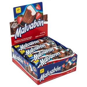 De La Rosa Malvabón Marshmallow with Chocolate | Mexican Chocolate Covered Marshmallow Candy | Sweet Snack Treat
