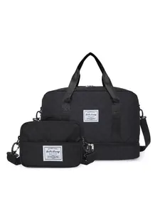 Waterproof Diamond Quilted Makeup Train Case with Separate Shoe Compartment Large Capacity Travel Gym Maternity Tote Crossbody Bag Set Travel Duffle Bag