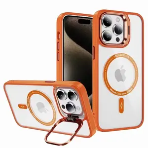 Luxury MagSafe Stand Case for iPhone 17 Pro Max /17 Air/17 Pro/17/16/15/14/13/12 - Shockproof Magnetic Cover with Camera Lens Protector, Aesthetic Light Purple, Slim Fit Protective Shell