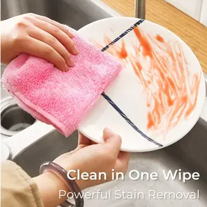 10 Counts Bamboo Pulp Fiber Rags Absorbent Soft Reusable and Washable Lint-Free Streak-Free Microfiber Cloth Microfiber Cleaning Cloth Kitchen Towel Cleaning Cloths Cleaning Towels Kitchen Rags
