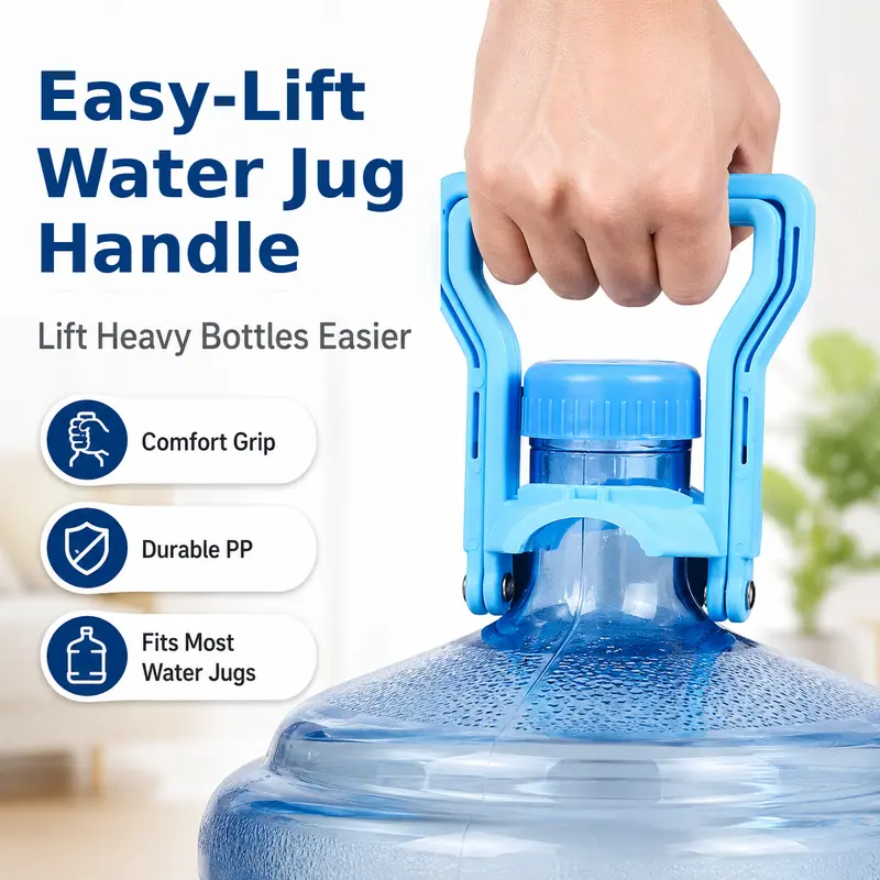 5 Gallon Water Jug Lifter Handle, Easy Grip Heavy Water Bottle Carrier for Home Office Camping