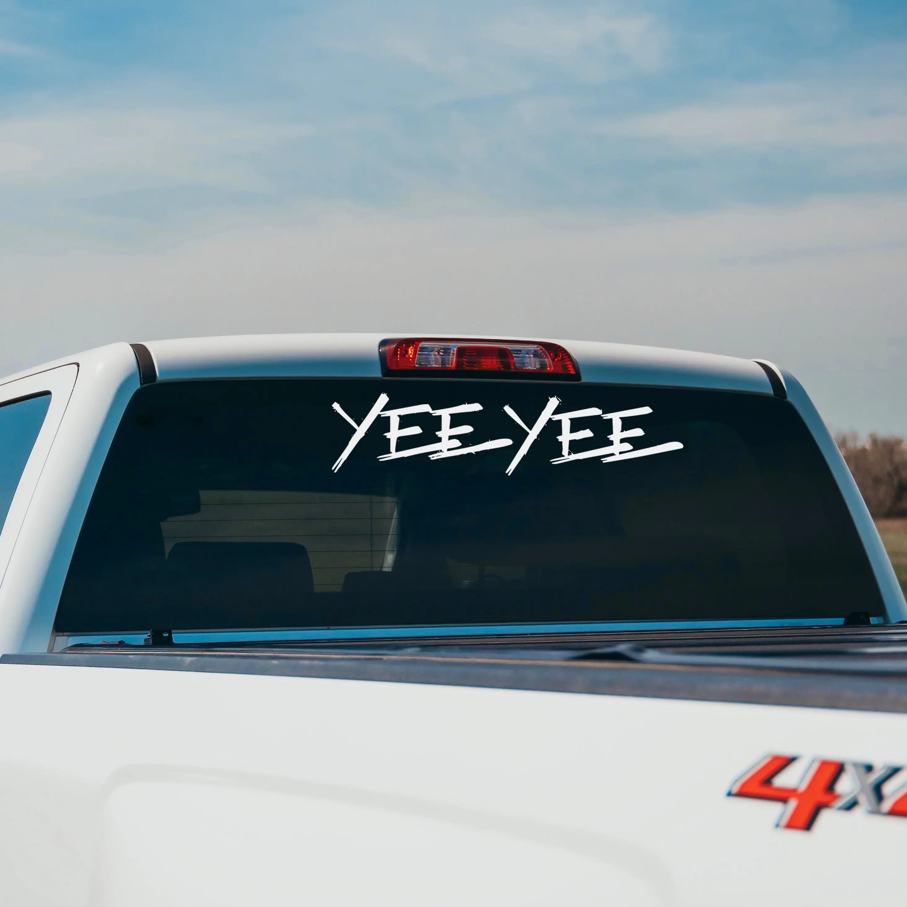 White Yee Yee windshield decal (36") White Yee Yee windshield decal (36")
