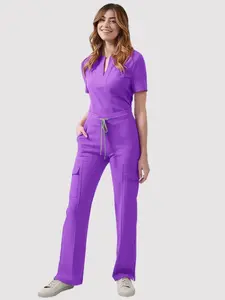 New Scrubs Uniform Multi Short Sleeve Tops Pants Hospital Set Women Pet Shop Doctor Scrub Medical Surgery Workwear Scrub Suit Fitted