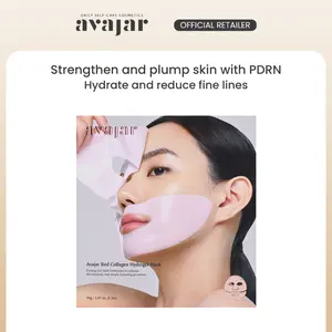 avajar Red Collagen Hydrogel Mask 5 Sheets | Anti-Aging Face Mask with PDRN, Collagen, Peptides, & Hyaluronic Acid for Firming, Hydration, & Wrinkle Care