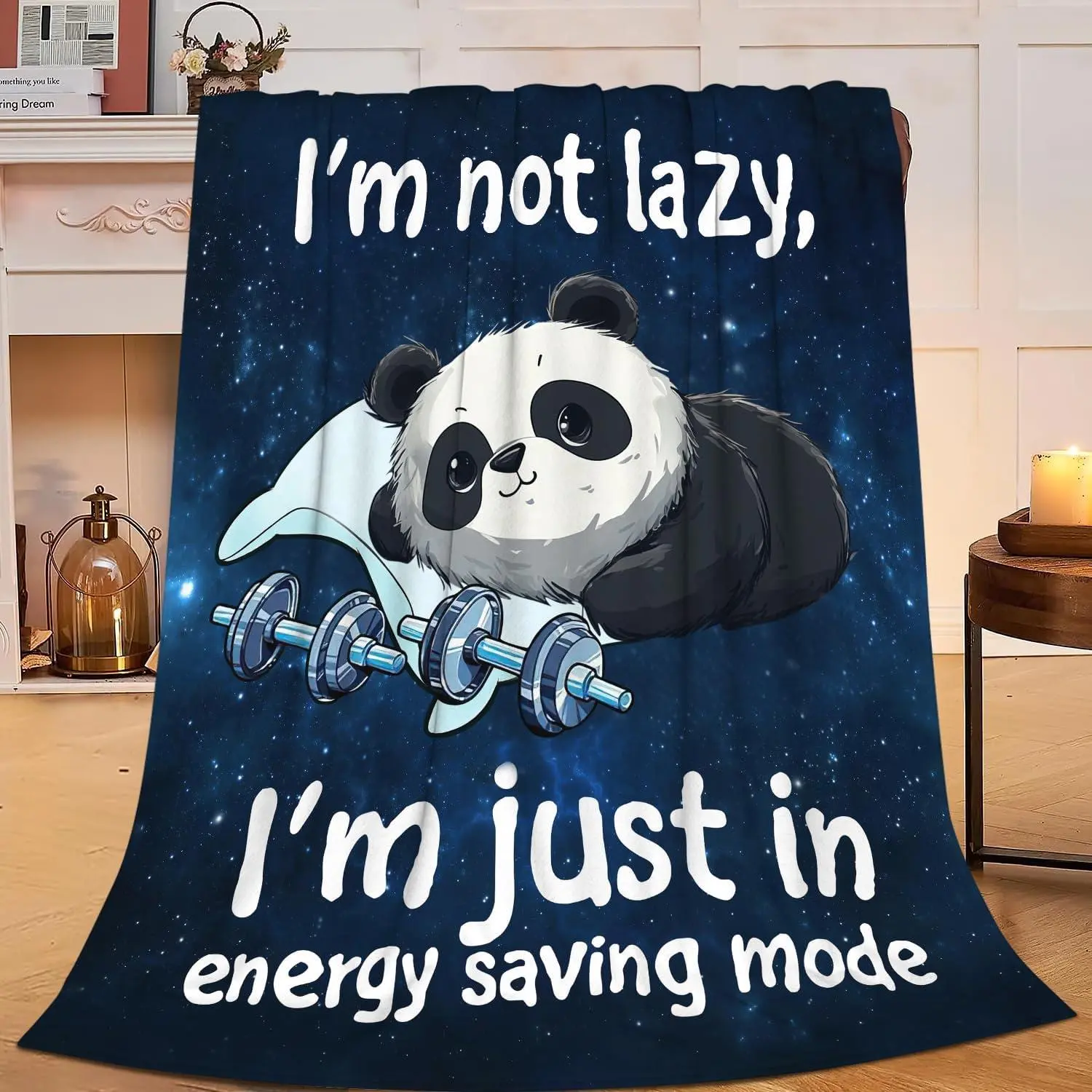Panda Blanket Funny Pandas Decor Animal Print Throw Blanket Gifts for Girls Boys Super Warm Soft Plush Lightweight Flannel Winter Bedding Blankets for Kids Adults Women Men