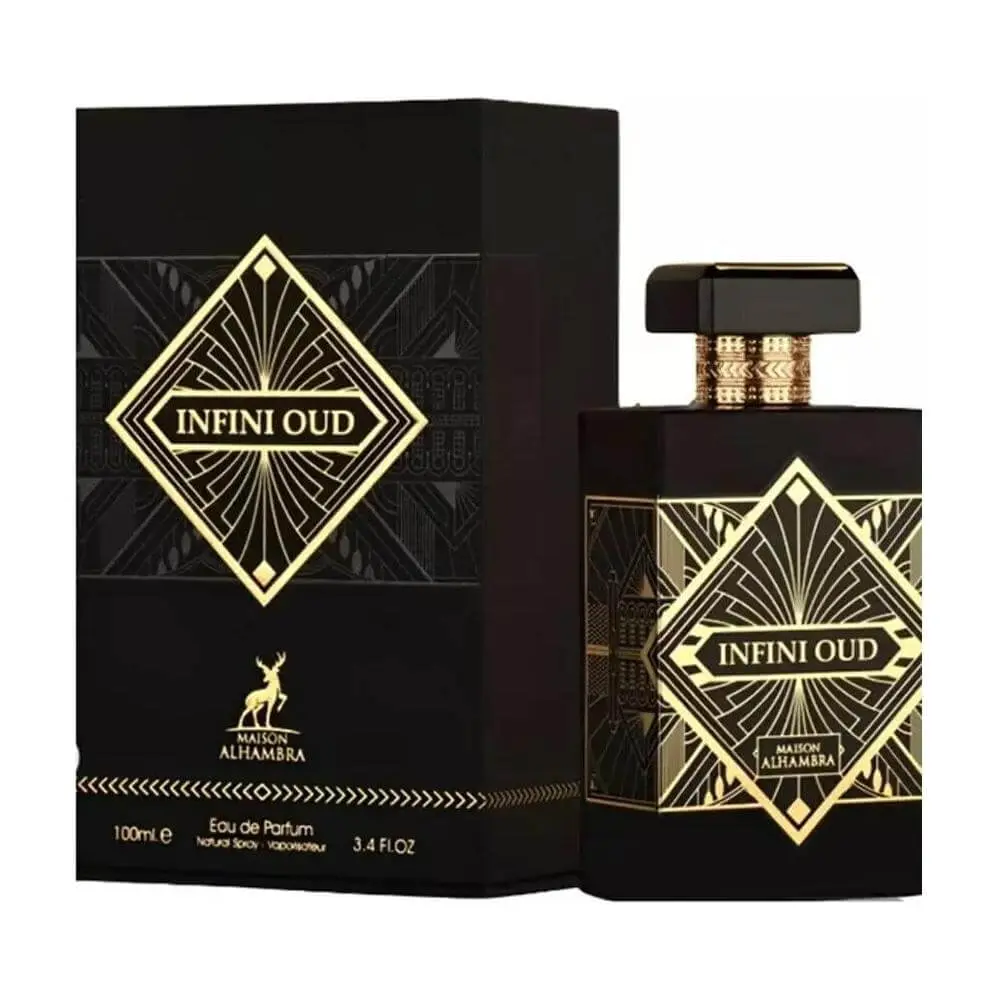 Maison & Co. Infini Oud Eau de Parfum, Unisex Aromatic Woody Fragrance with Agarwood, Patchouli, Nutmeg & Lavender Notes, 3.4 fl oz, Exotic Fragrances, Liquid, Spicy, Niche Perfume, Woody Aroma, Edp
