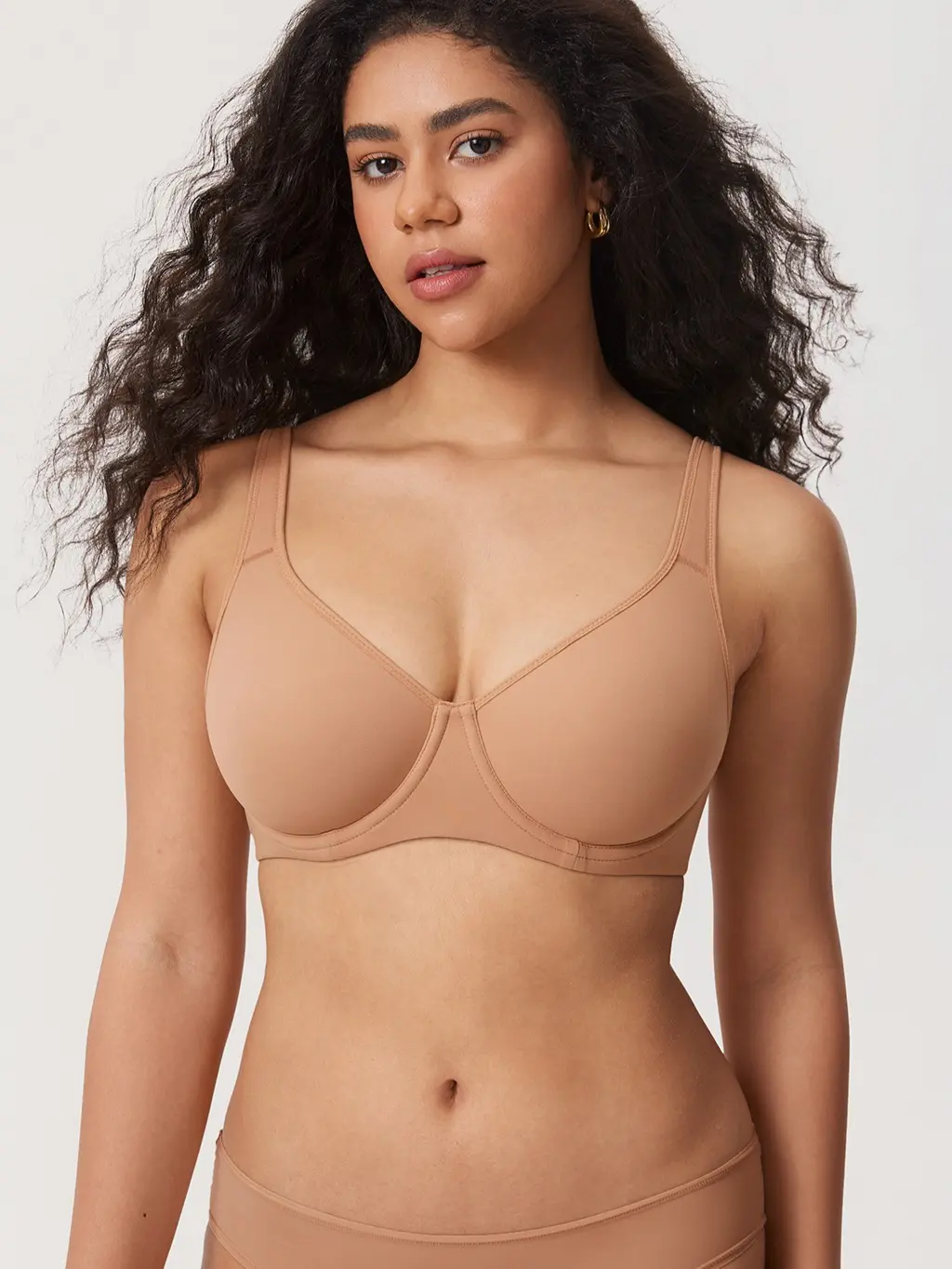 DELIMIRA Women's Inbarely Plus Underwire Full Coverage Bra Plus Size Unlined Seamless