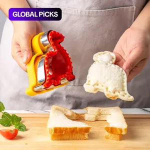 1 Piece Dinosaur Shape Bread Cutter Mold, DIY Stainless Steel Sandwich Cutter Sealer, Sandwich Maker Mold, Baking Tools, Cookiecutters, Baking Utensils Supplies, Cookie Cutters Home #GLOBAL PICKS
