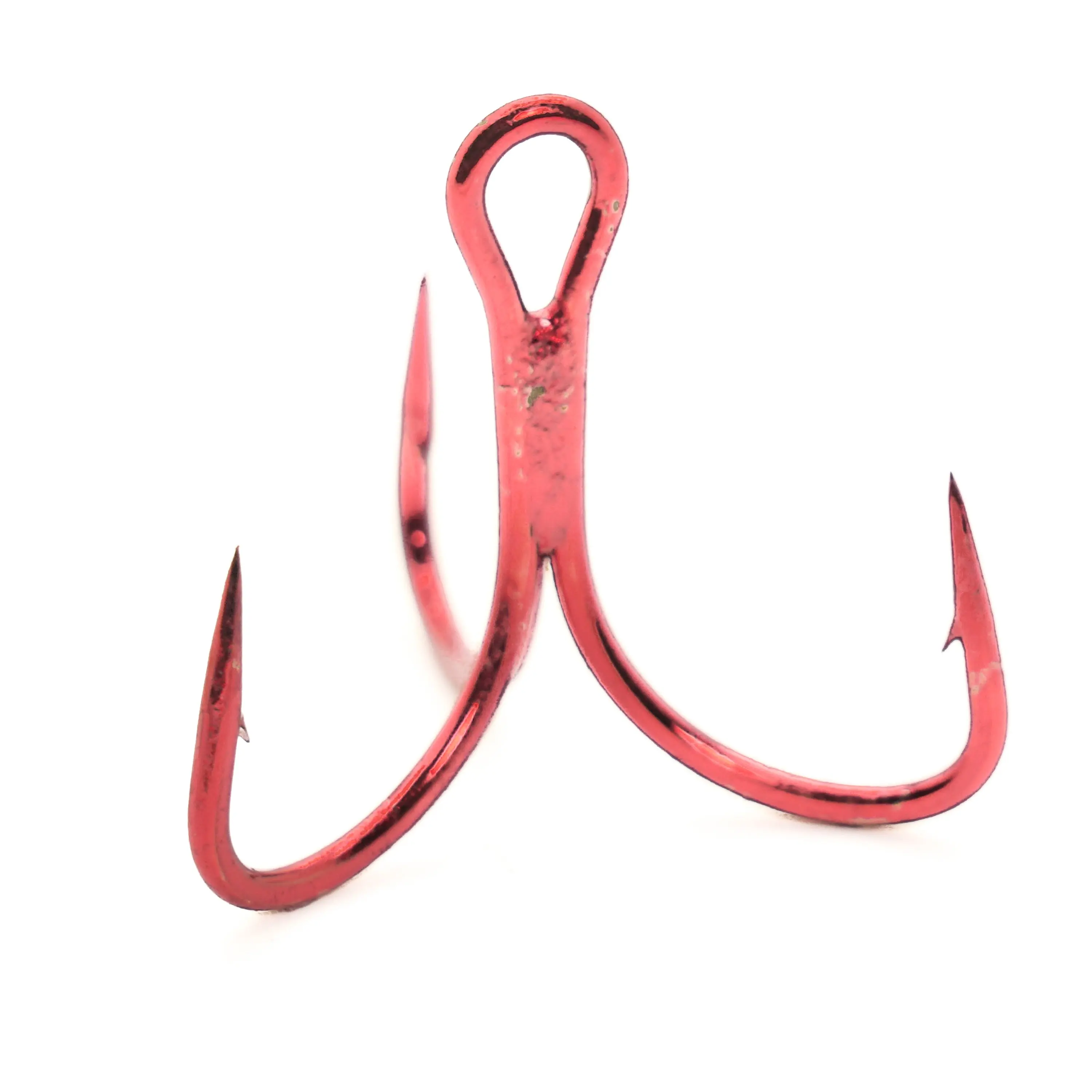 Red Treble Fishing Hooks, TG76 Triple Grip Series, 2X Short Shank, 1X Extra Heavy Wire, Chemically Sharpened Wire, 4.3 Ultrapoint™ Technology, Angled Point, Precise Shape, Enhanced Hook Set Power, Sizes 2/4/6 for Freshwater Crankbaits, Bass Fishing Gear