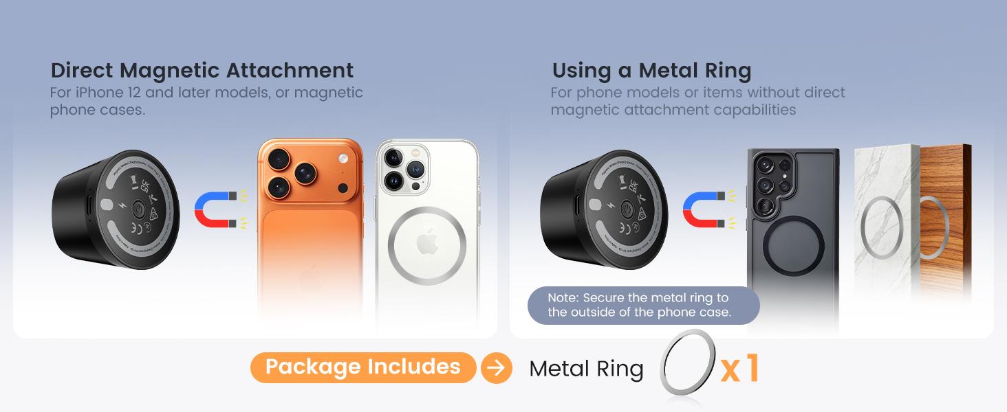 Magnetic Bluetooth Speaker, Portable Mini Speaker with Wireless Charger & Phone Stand, Bluetooth Speakers for Kitche, Refrigerator, Anything Magnet, Gifts