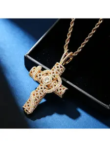 Religious-style Carved Snake Wrapped Cross Pendant | Two Colors Available | Light Luxury Retro Accessory