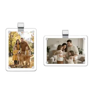 1PCS/2PCS/3PCS/4PCS Car Picture Holder for Sun Visor – Magnetic 2.36"x3.5" Car Visor Photo Clip, Horizontal & Vertical Photo Display, Wallet-Size Clear Acrylic Car Picture Frame Perfect for Polaroid Go and Instax Mini