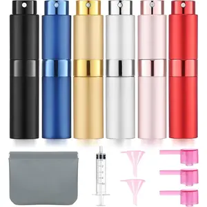 6 Pack 8ML Empty Perfume Atomizer Cologne Travel  Bottle for Refill Portable Cologne Dispenser Mini Sprayer for Women Men Twist Tpye