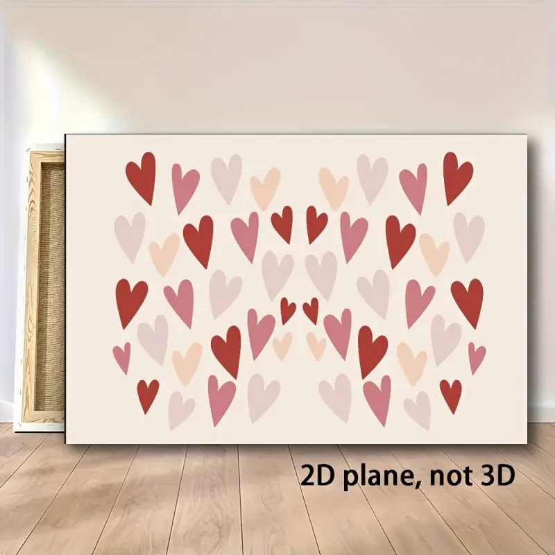 2D Flat, 1 Piece Vintage Framed & Gold Frame & Black Frame Canvas Painting Art, Valentine's Day Art Heart-Shaped Frame Art Valentine's Day Art Holiday Art Fun, Inspirational Framed Wall Art, Home Decoration, Home Decor Painting, Halloween Thanksgiving Chr