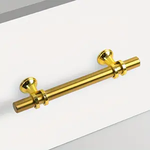 10/20PCS Gold Cabinet Handles Brushed Gold Drawer Pulls Stainless Steel Cabinet Hardware Modern Bar Handles Suitable for Kitchen Bathroom Cabinets