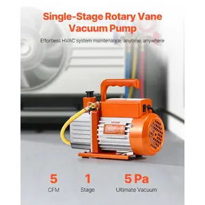 VEVOR Vacuum Pump, 5 CFM, HVAC Single Stage Rotary Vane Vacuum Pump, for R134a R22 R410a Systems, Auto AC Vacuum Pump Kit with Oil Bottle, for Automotive Air Conditioner Maintenance Resin Degassing