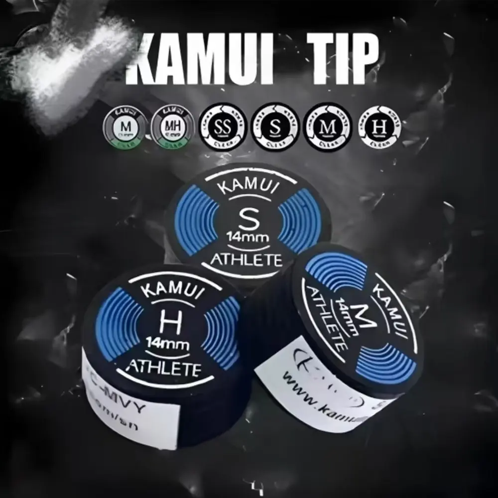KAMUI Professional Billiard Cue Tips, 14mm Pigskin Set with 8-Layer Structure for Enhanced Durability and Performance, Universal Fit for Pool & Snooker, Billiards Accessories, Adults