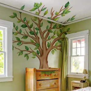 Tree Pattern Wall Sticker, 3 Sheets/set Removable Self Adhesive Wall Decal, Decor Sticker for Home Living Room Bedroom, Decorative Wall Sticker