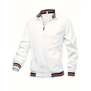 Men's Classic Bomber Jacket - Windproof, Vintage Stand Collar, Zip Up, Ideal for Outdoor Sports