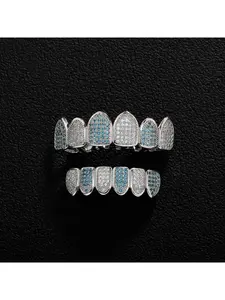 Full diamond-plated  zirconium dental braces - Halloween best-selling vampire fangs hip-hop dental braces