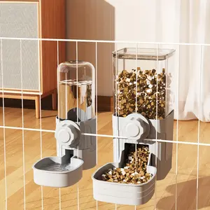 Automatic Hanging Pet Cat Feeder and Waterer for Cages, Gravity Automatic Feeding and Drinking Bowl Set, Suitable for Raising Rabbits, Cats, Dogs, Guinea Pigs