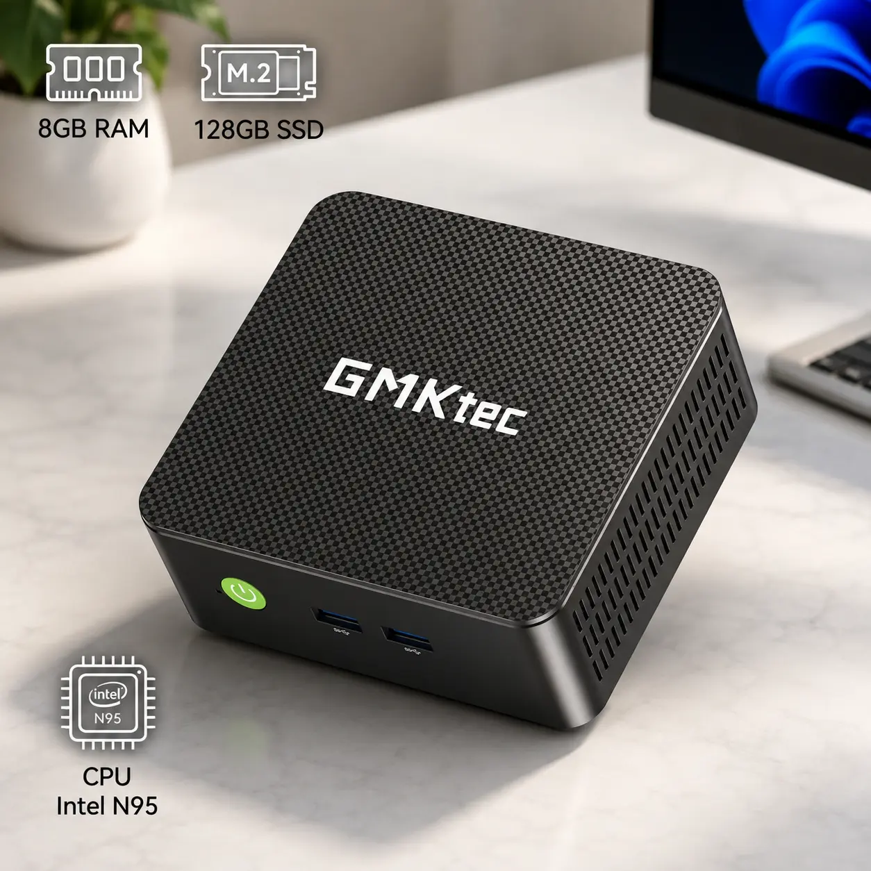 Mini PC, Intel Alder Lake N95(Up to 3.4GHz), 8GB DDR4 128GB SSD, Mini Desktop Computer, Windows 11 Pro, NucBox G3S