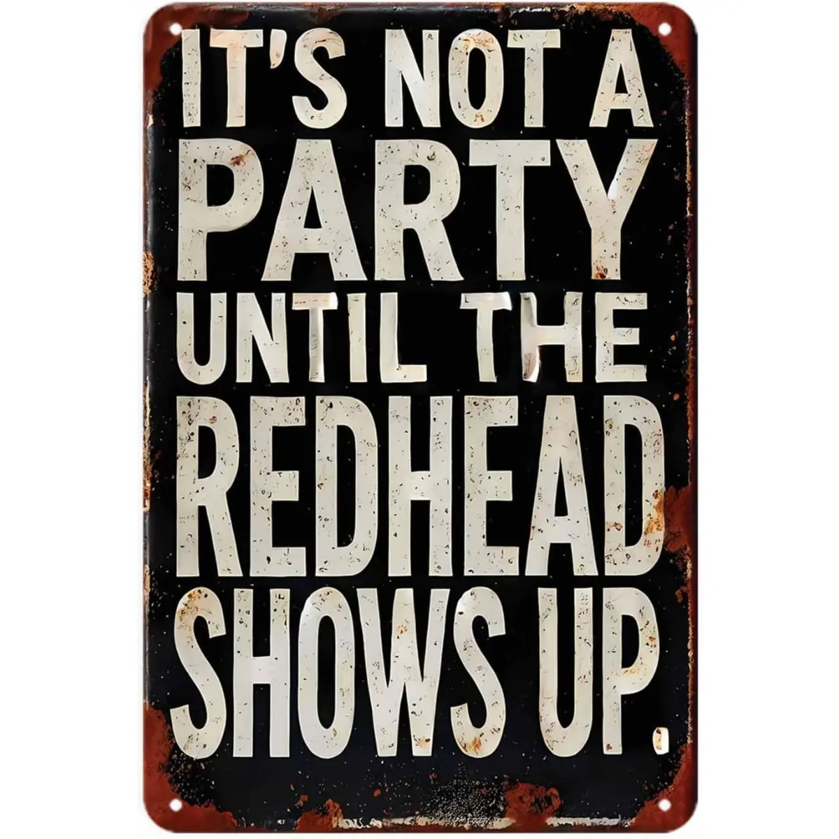 Funny Redhead Party Quote Tin Sign Vintage Redhead Girl Metal Sign Print Aesthetic Room Decoration for Home Bedroom Dorm Bathroom Wall Decor 8X12 inch Decorative Gift wall art sign durable iron wall art metal wall sign Vintage Metal Tin Sign 