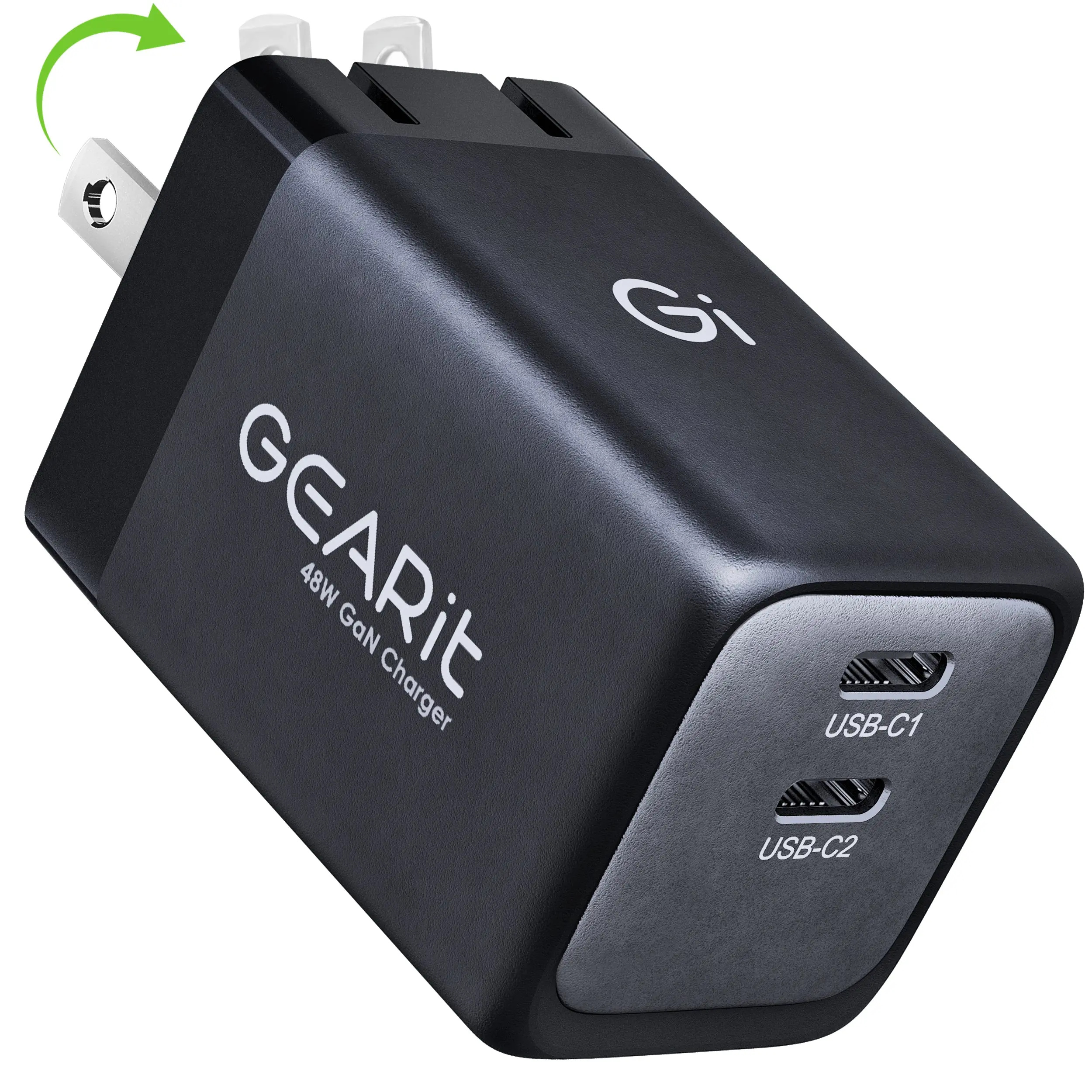 GearIt 48W USB-C Super Fast GaN Charger with Foldable Plug - USB C Adapter for Mobile Cellphone, Devices Charging Needs