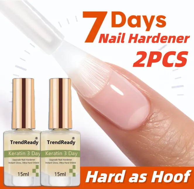 2 PCS TrendReady Nail Strengthener - Improves nail problems, keeps polish lasting longer, adds extra strength to brittle nails, promotes growth & repair, 15ml