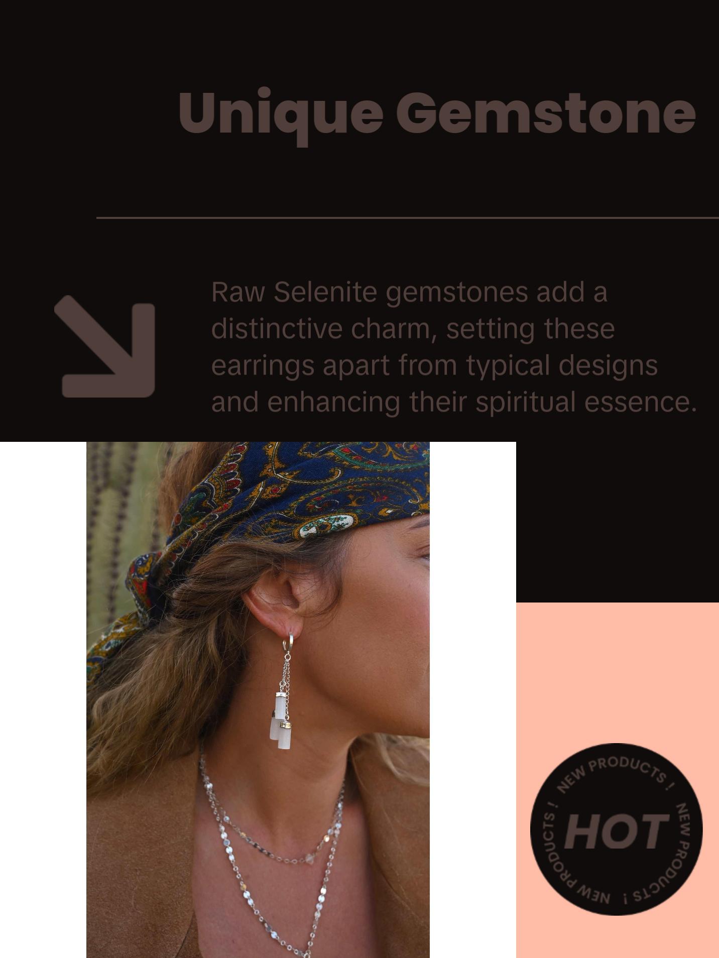 Spiritual Gangster Selenite Earrings