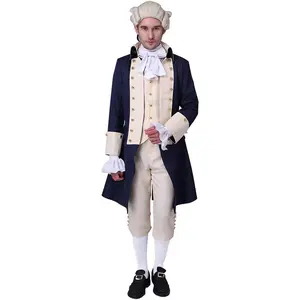 George Washington Cosplay Costume Men Hamilton Colonial Uniform History Outfit