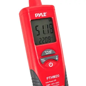 Digital Hygrometer Thermometer - Accurate Sensor, Dual Display, Red