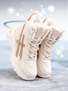 Women's High-Top Warm Snow Boots, Fall & Winter Waterproof Hiking Shoes, Fleece Lined Anti-Slip Outdoor Footwear, Trekking Camping Shoes