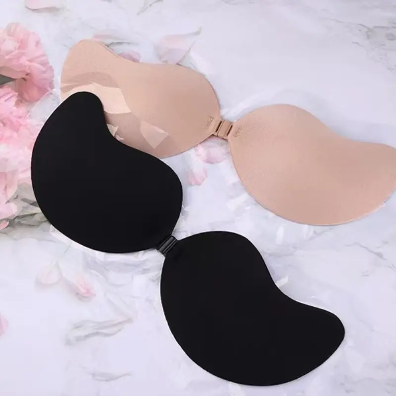 2pcs Classic Flattering Shape Self-Adhesive Push-Up Bra Cups, Breathable Waterproof Nipple Covers for Women Summer Strapless Wedding Dress Use